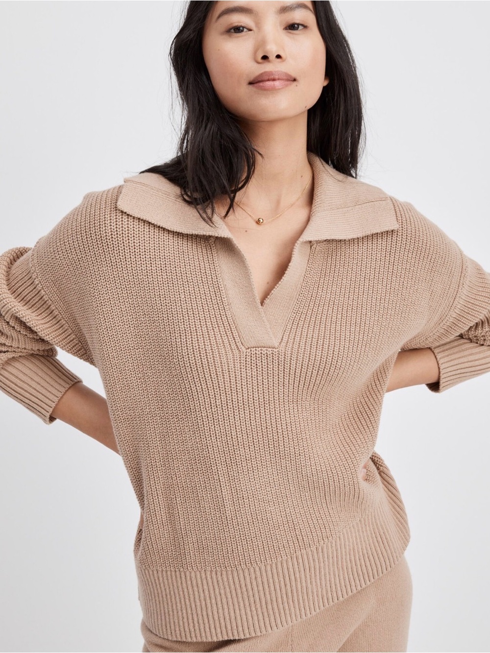Haven Well Within Organic Cotton Polo Sweater Size Large